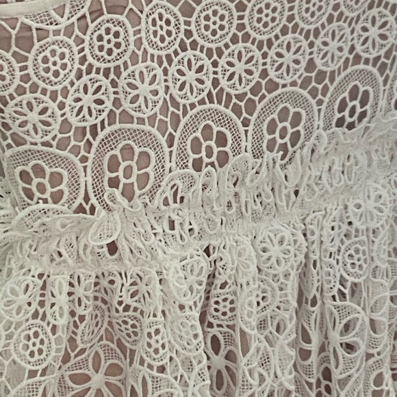 Self-Portrait White Lace Cutout Guipure Dress - Picture 7 of 11